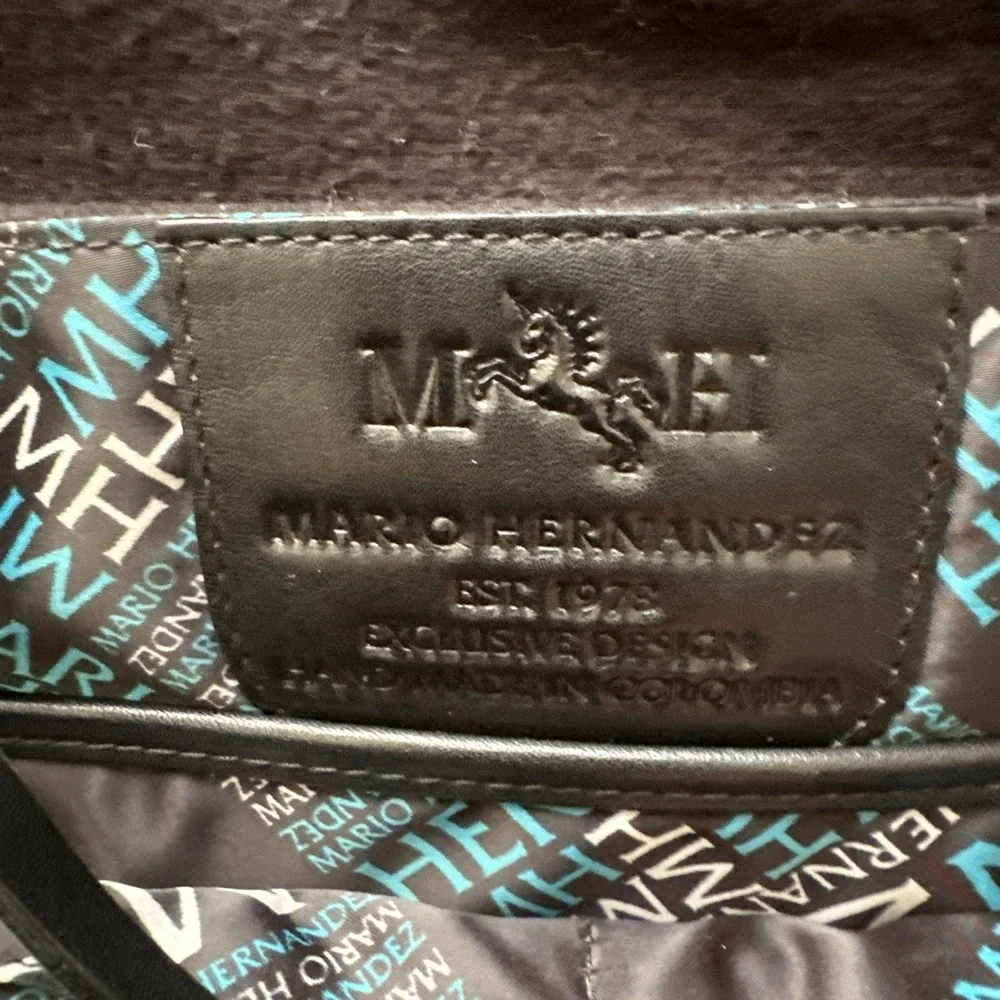 Mario Hernandez Laptop iPad Messenger Briefcase Crossbody Black Leather